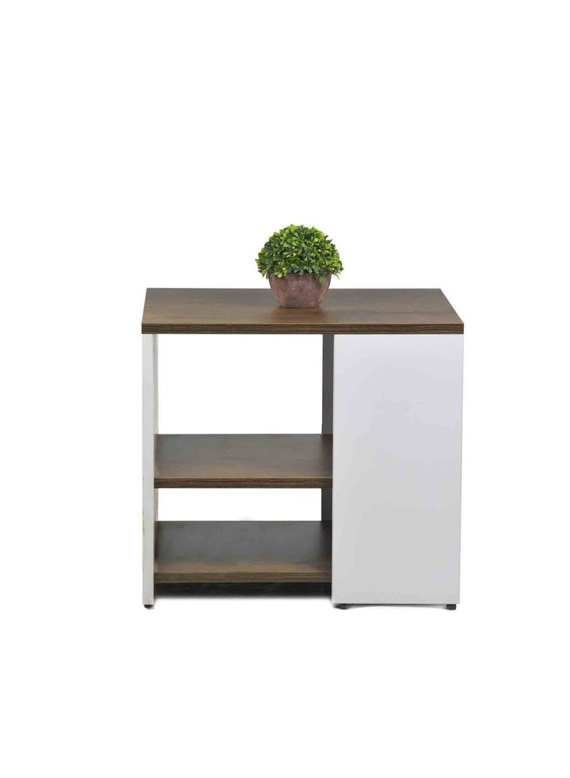 الحلو ستايل ترابيزة قهوة ابيض وبني - Image 2