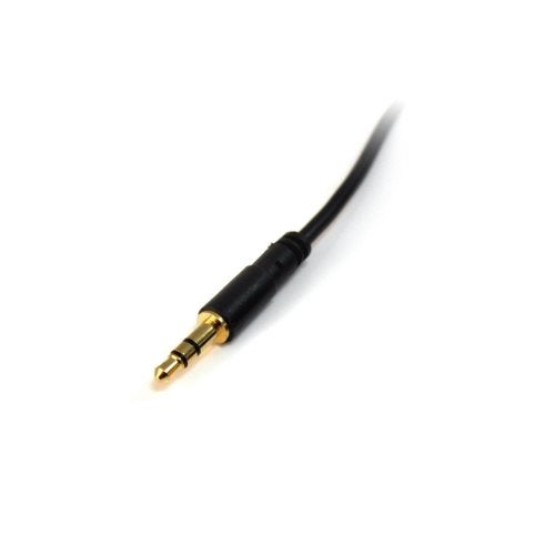 StarTech.com 6 ft Slim 3.5mm Stereo Audio Cable - M/M - 3.5mm Male to Male Audio Cable for Your Smartphone, Tablet or MP3 Player (MU6MMS) Black - Image 2
