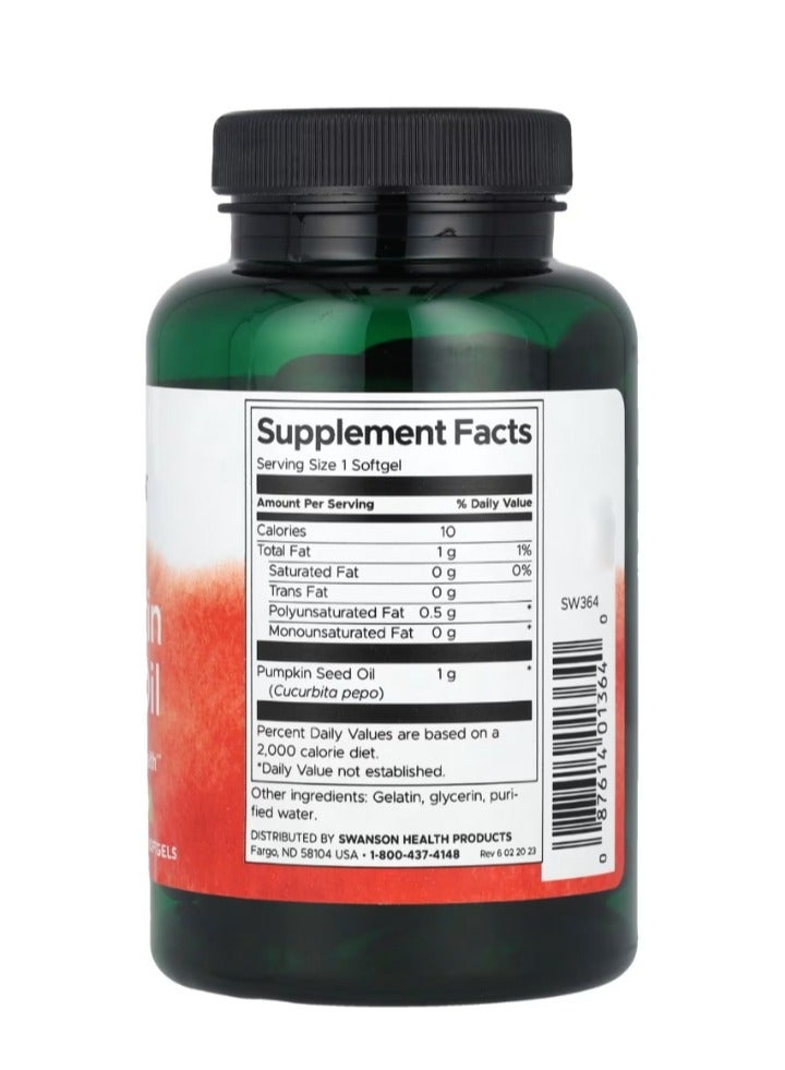 سوانسون زيت بذور اليقطين 1000 مجم 100 كبسولة هلامية - Image 2