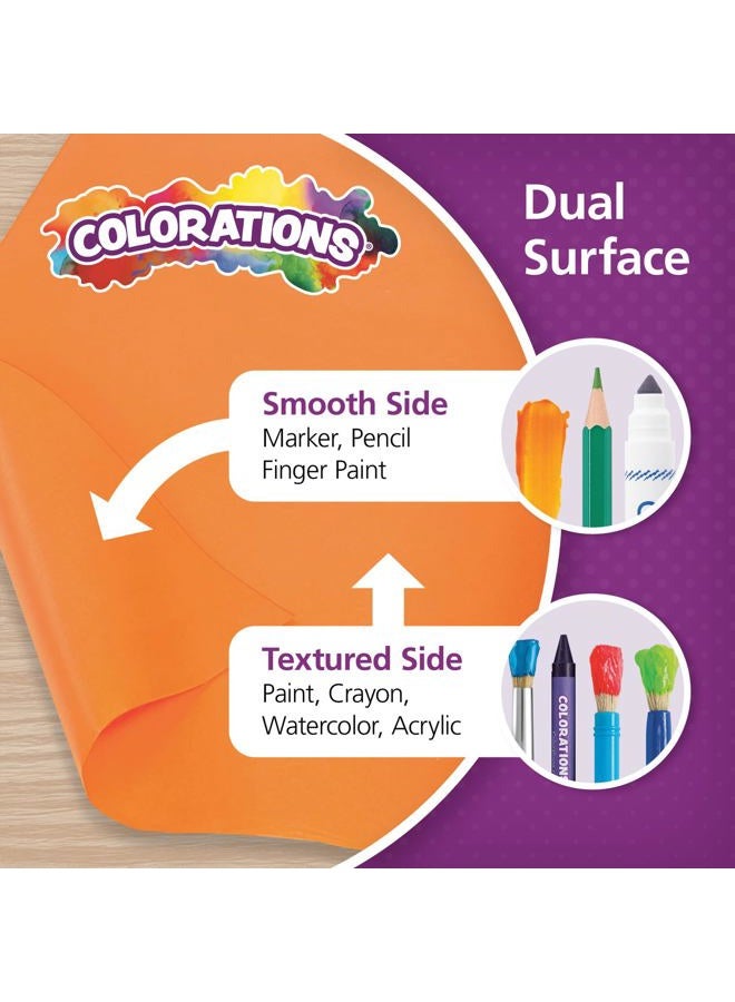 Colorations Dual Surface Paper Roll, Orange, 36” by 1,000'–Smooth Side for Markers, Finger Painting, Drawing–TexturedSide for Tempera, Watercolor, Acrylic Paints –Great for Classroom Projects - Image 3