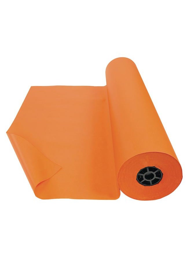 Colorations Dual Surface Paper Roll, Orange, 36” by 1,000'–Smooth Side for Markers, Finger Painting, Drawing–TexturedSide for Tempera, Watercolor, Acrylic Paints –Great for Classroom Projects - Image 1