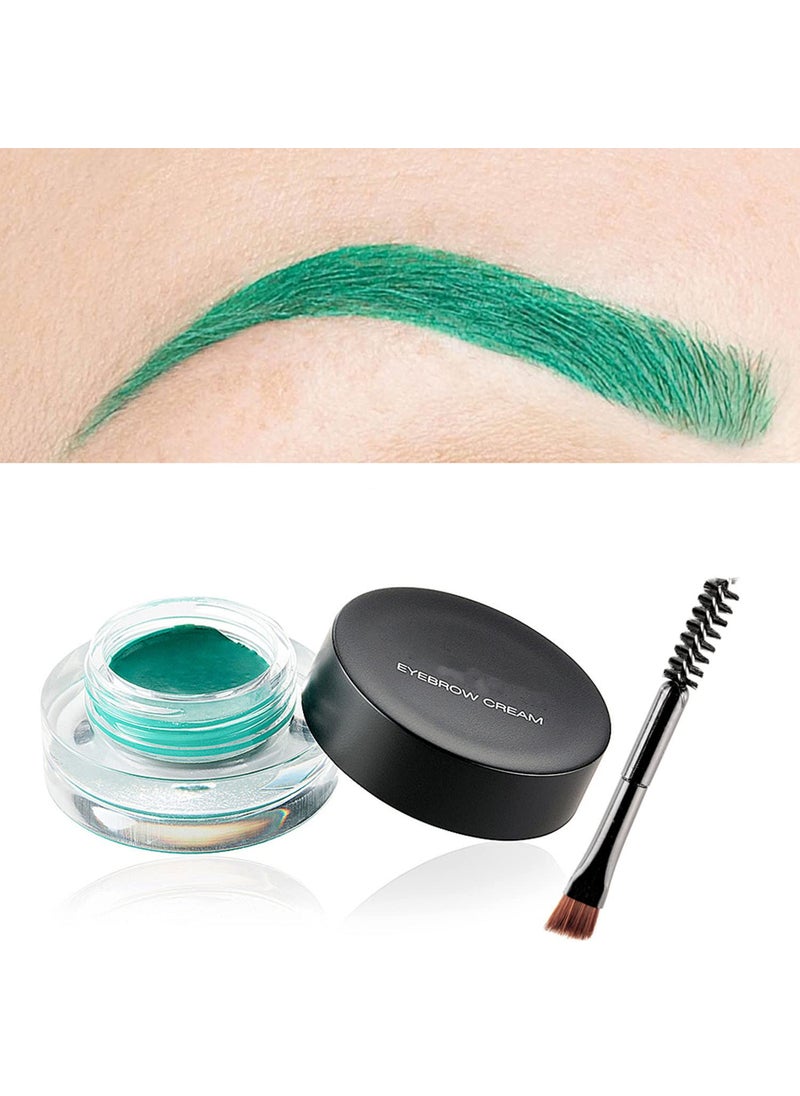 Melemando 12 Color Eyebrow Cream Colorful Smooth Eyebrow Pomade Gel Long Lasting Waterproof Eyeliner Gel Eye Brow Makeup Cosmetics with Eyebrow Brush 10 Green 