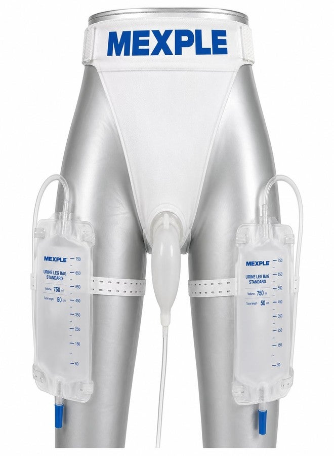 MEXPLE UroActive Wearable Urine Collection Bag Kit for Men | Reusable Silicone External Catheter with Comfortable Underwear | Anti-Leak Design | 2 x 750ml Urine Bags - Image 1