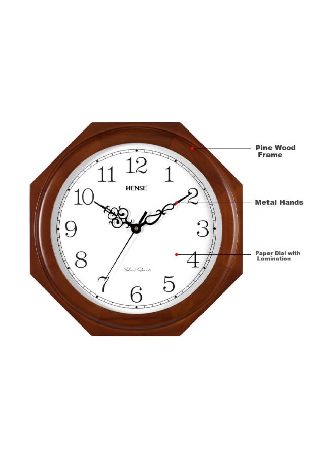 Hense Chinese Style Solid Wood Living Room Wall Clock Vintage Decorative Creative Bagua Quartz Clock 40cm Hw85a - Image 3