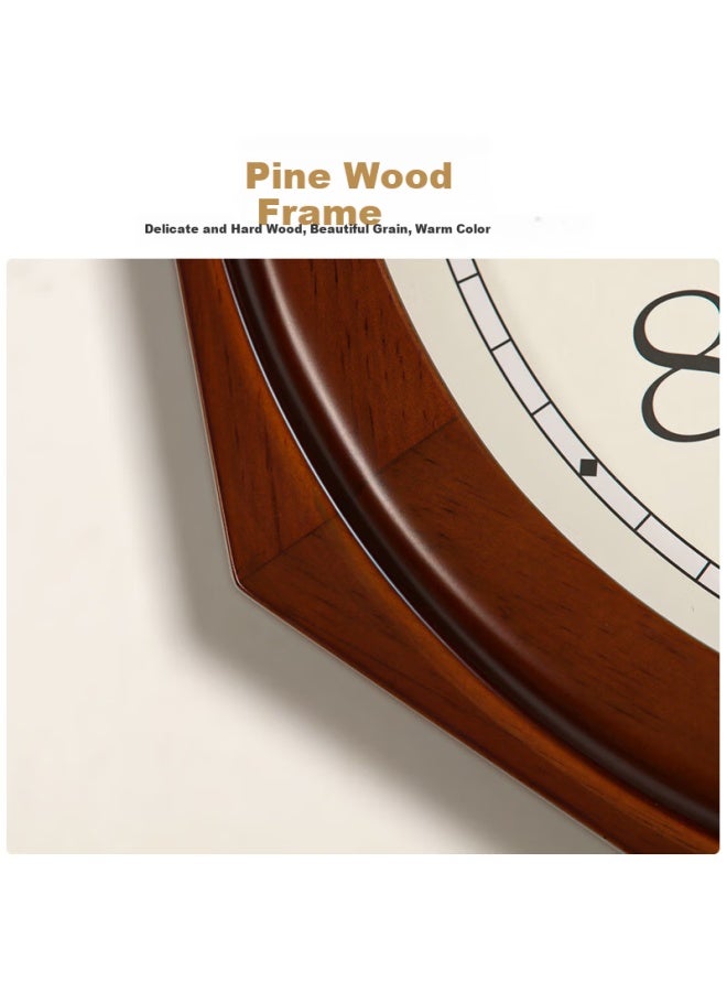 Hense Chinese Style Solid Wood Living Room Wall Clock Vintage Decorative Creative Bagua Quartz Clock 40cm Hw85a - Image 5