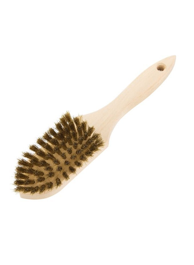 Wooden Barbecue Grill Brush 27cm. Brass bristles. Italy