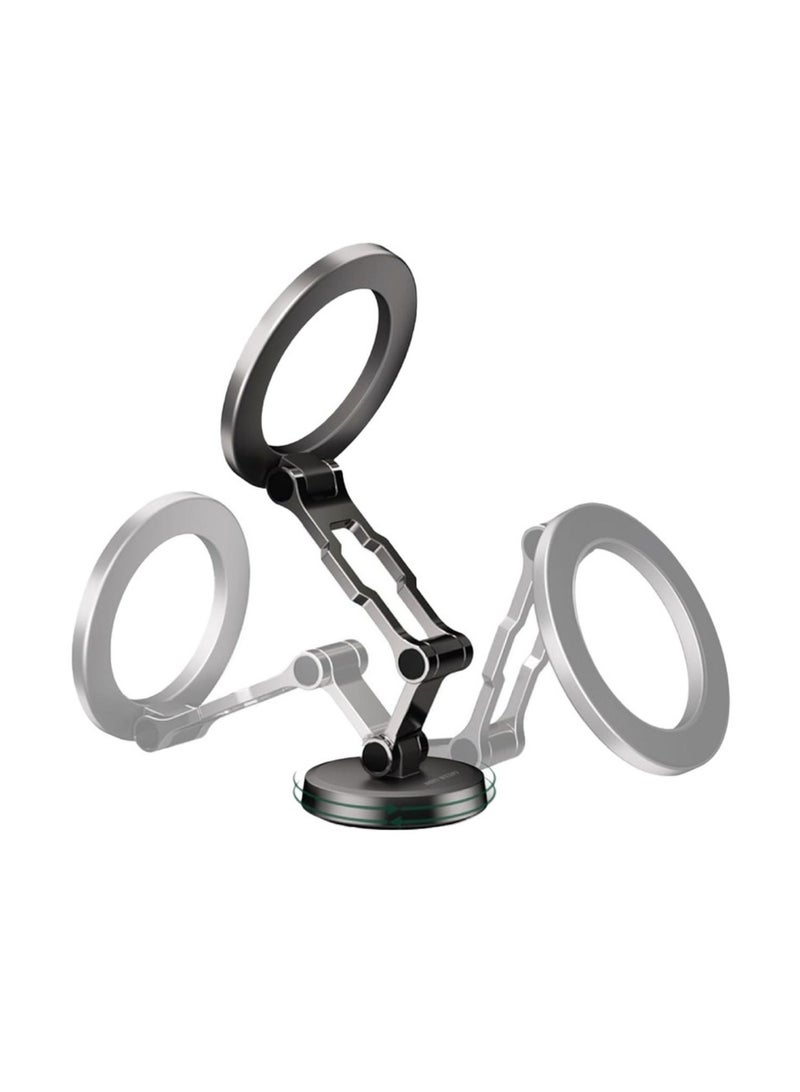 جرين ليون حامل هاتف سيارة ماج سناب مع مغناطيس قوي، قابل للتعديل 360 درجة، مصنوع من سبائك الزنك، مغناطيس N52، تصميم قابل للطي، تصميم آمن ومستقر - رمادي - Image 2