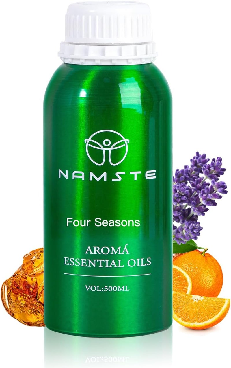 Hotel Scents Essential Oils, 500ml Four Seasons Hotel Collection Aroma Diffuser Oil, Luxury Hotel Inspired Aromatherapy, Blends Sweet Orange, Jasmine, Musk for Relaxation and Sleep - Image 1