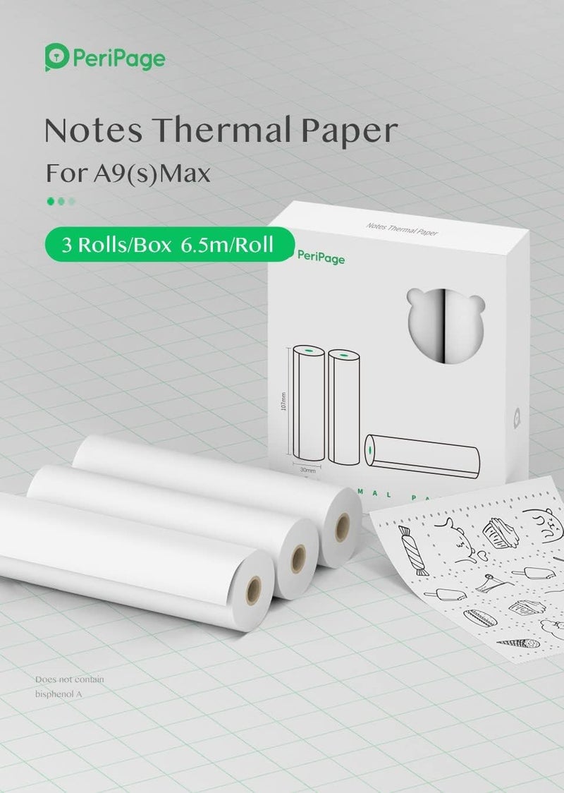 بيري بيدج ورق حراري، مقاس 107 مم × 30 مم، أبيض - Image 2