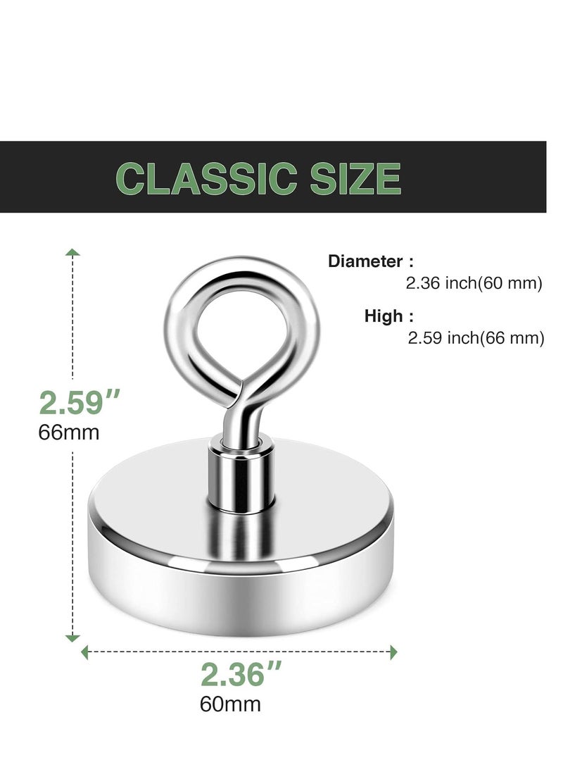 Fishing Magnet Kit Heavy Duty, Rare Earth Magnet with Countersunk Hole Eyebolt, Large Magnet Fishing Kit with 308Lbs(140KG) Pulling Force Neodymium Fishing Magnets for Fishing and Lifting - pzsku/ZB89598AE7B8FB25FB453Z/45/_/1717057124/845bbc88-f2cc-4560-803e-4fe117a86313