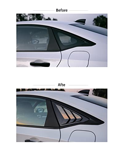 CKE for 11th Gen Civic Sedan Compatible with Honda Civic 2026 2025 2024 2023 2022 Accessories Car Exterior Rear Side Window Louvers Air Vent Scoop Shades Cover Blinds -Carbon Fiber Style - Image 3