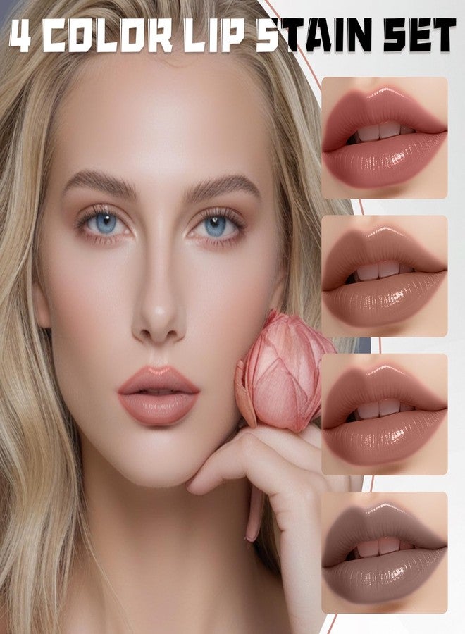 DAGEDA Lip Stain Peel Off Set, Lip Stain Long Lasting Waterproof, 4 Colors Lip Liner Stain, Lip Tint for Women - Image 2