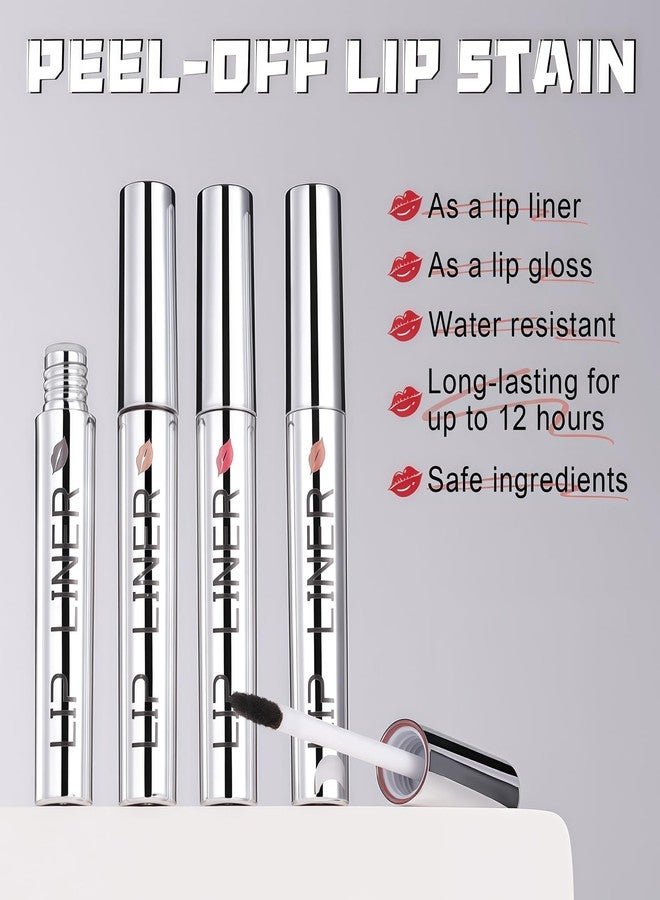 DAGEDA Lip Stain Peel Off Set, Lip Stain Long Lasting Waterproof, 4 Colors Lip Liner Stain, Lip Tint for Women - Image 3