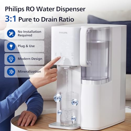 PHILIPS Reverse Osmosis Water Filter Countertop ADD6926WH/37(Ambient), 6-Stage Mineralization Filtration System with Aquaporin Tech, Large Capacity for Family, 6L Tank &1.8L Jug - Image 4