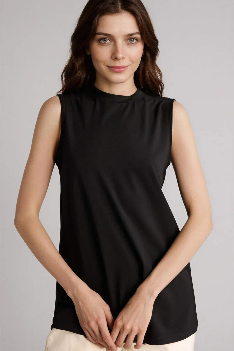 ديفاكتو Regular Fit Crew Neck Short Sleeve Tunic