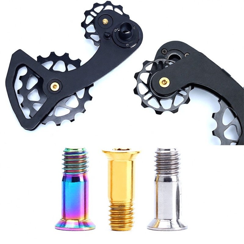 RISK Titanium Bolts M5×14.2mm Full CNC Anode Cutting - Never Rust Ti Screw for Bike Rear Derailleur Jockey Wheel - Image 5