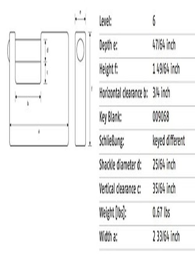 أباس قفل أبوس 82610 أحادي الكتلة 82/63 KA - Image 5