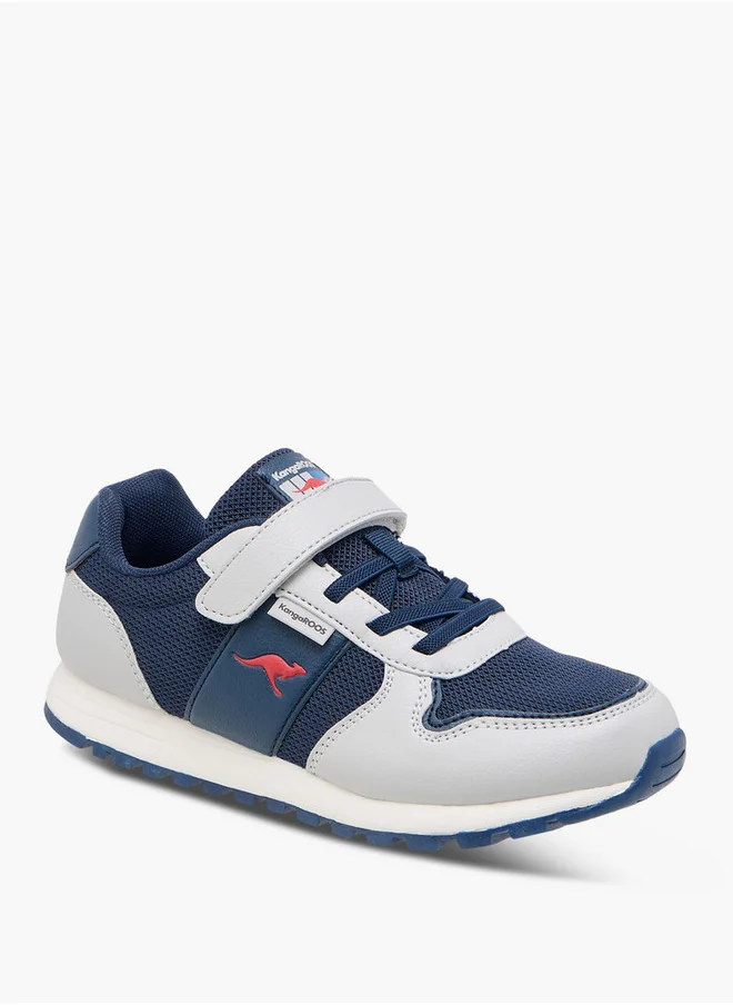 كانغاروس Boys' Logo Detail Sneakers with Hook and Loop Closure