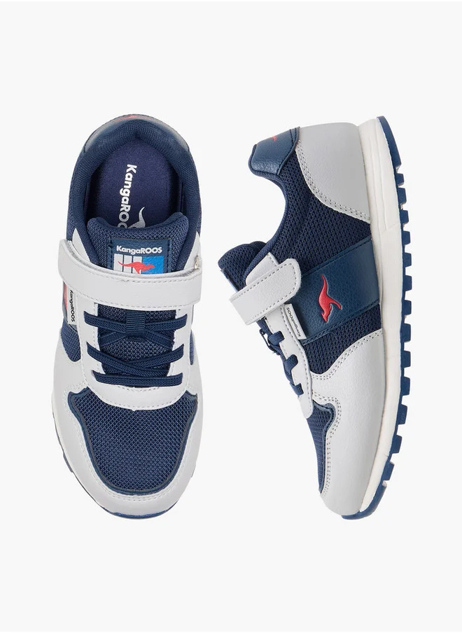 كانغاروس Boys' Logo Detail Sneakers with Hook and Loop Closure