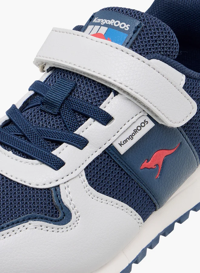kangaROOS Boys' Logo Detail Sneakers with Hook and Loop Closure