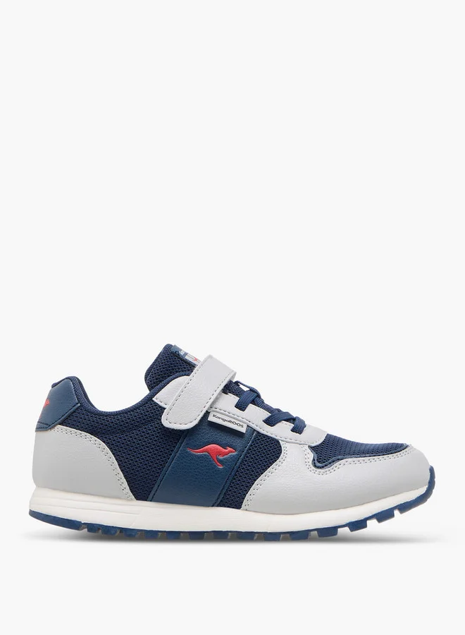kangaROOS Boys' Logo Detail Sneakers with Hook and Loop Closure
