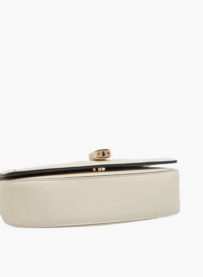 Celeste Textured Shoulder Bag with Flap Closure