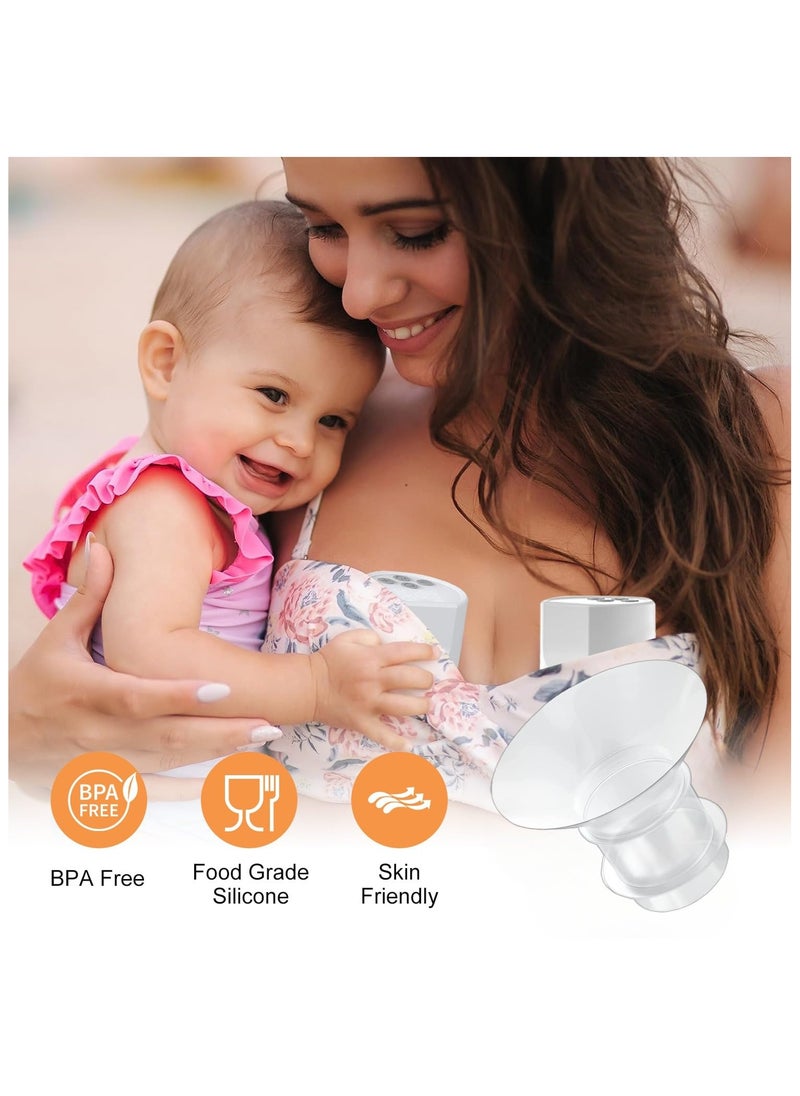 شو وو 10 قطع من إدراجات الحافة 13/15/17/19/21 مم متوافقة مع Momcozy S12 Pro/S9 Pro/S12/S9 كوب مضخة الثدي القابل للارتداء لمضخة الثدي 24 مم أكواب 24 مم تقلل من نفق 24 مم إلى مقاس آخر  - Image 5