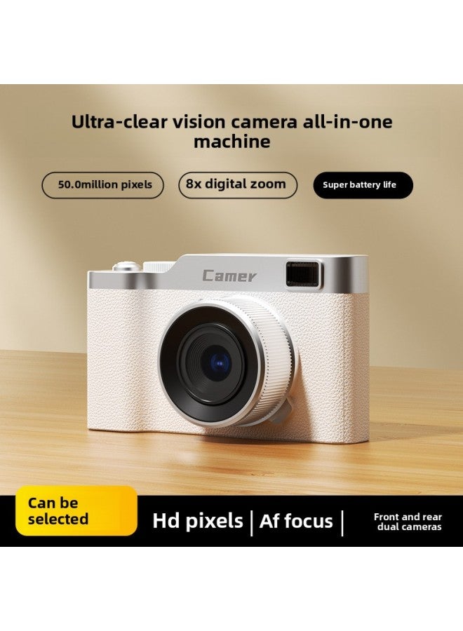 HD Pixel Double Selfie Ccd Retro Digital Camera Campus Student Beginner Card Machine Girl Gift-Body Color:Single 64g Memory Card - Image 2