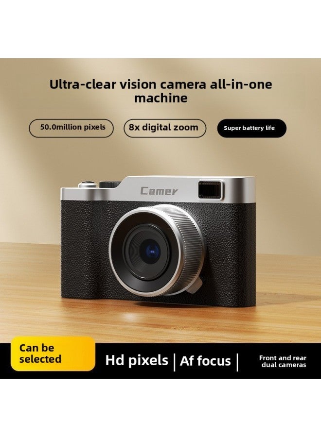 HD Pixel Double Selfie Ccd Retro Digital Camera Campus Student Beginner Card Machine Girl Gift-Body Color:Single 64g Memory Card - Image 3