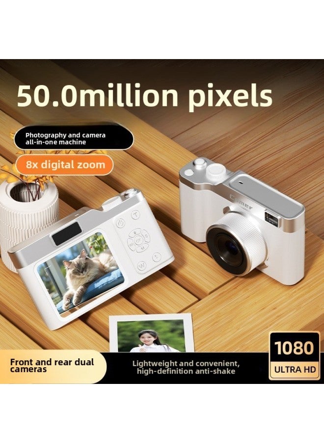 HD Pixel Double Selfie Ccd Retro Digital Camera Campus Student Beginner Card Machine Girl Gift-Body Color:Single 64g Memory Card - Image 4