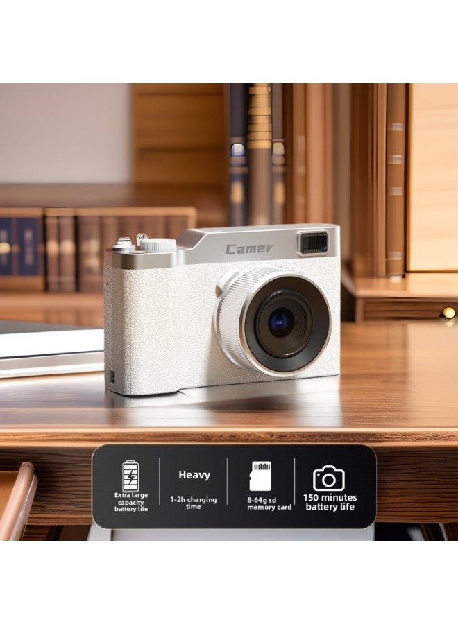 HD Pixel Double Selfie Ccd Retro Digital Camera Campus Student Beginner Card Machine Girl Gift-Body Color:Single 64g Memory Card - Image 1