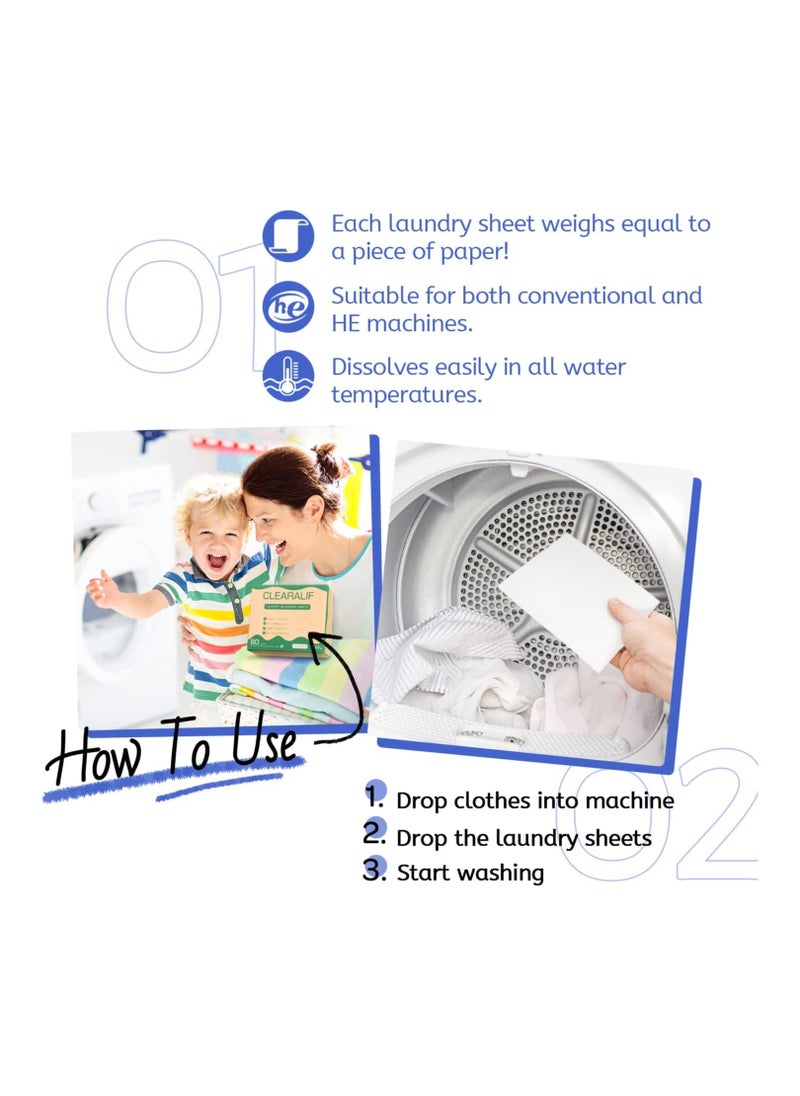 CLEARALIF Laundry Detergent Sheets Fresh Linen 160 Loads, 80 Sheets  - Image 4