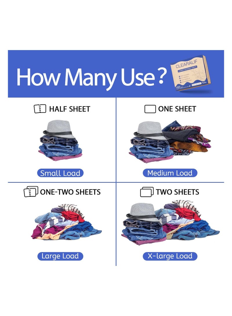 CLEARALIF Laundry Detergent Sheets Fresh Linen 160 Loads, 80 Sheets - Image 5
