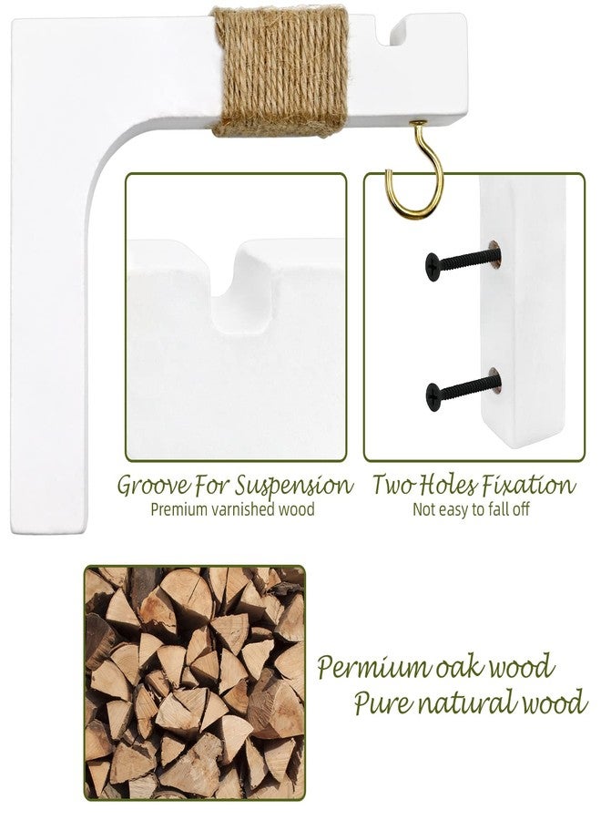 Micovay 2 Pack Plant Hanger Hooks for Indoor Hanging Plants, Farmhouse Wooden Hanging Basket Wall Hooks for Outdoor Flower Pots Lanterns Wind Chime Lights Garden Decoration - Image 3