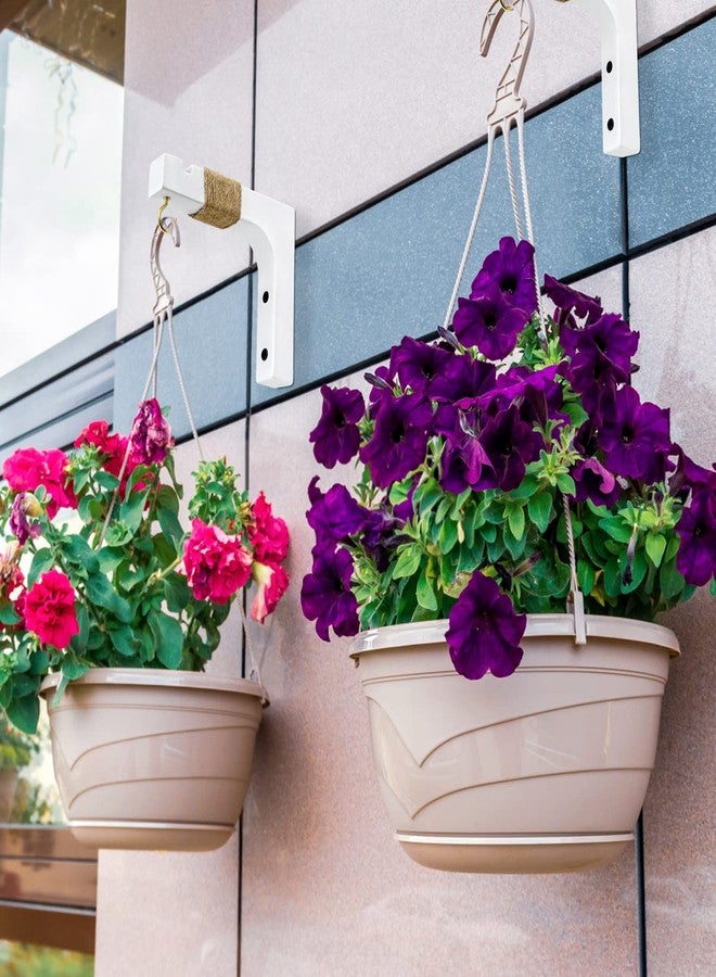 Micovay 2 Pack Plant Hanger Hooks for Indoor Hanging Plants, Farmhouse Wooden Hanging Basket Wall Hooks for Outdoor Flower Pots Lanterns Wind Chime Lights Garden Decoration - Image 4