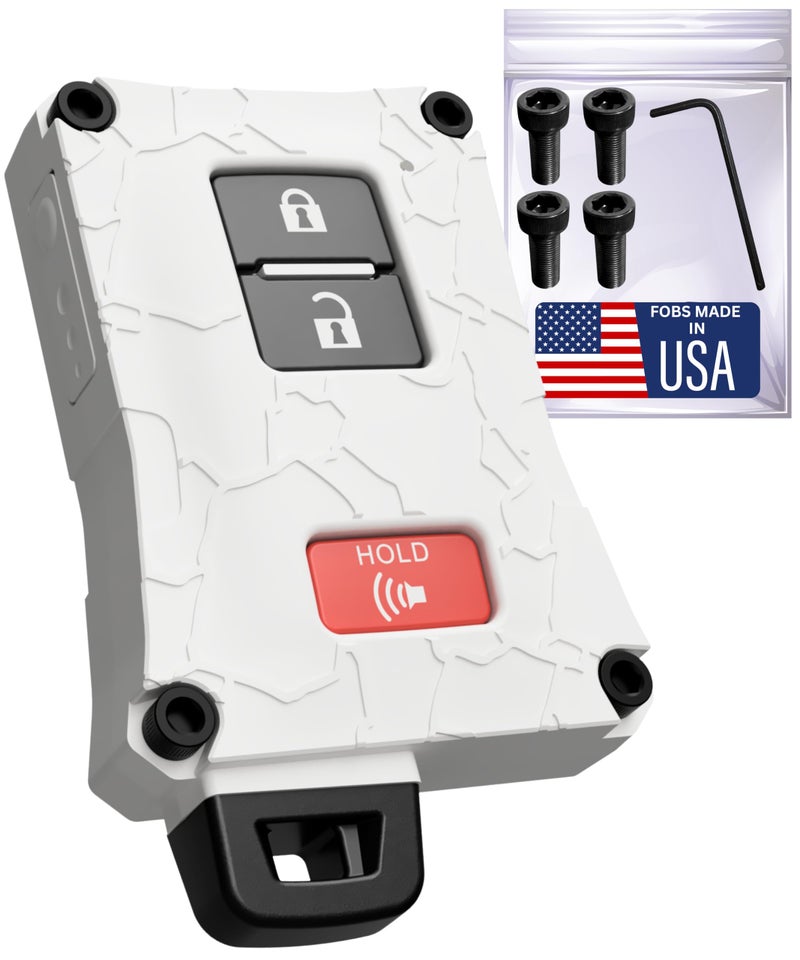 HeavyDuty Key Fob Case Replacement for Toyota Tacoma 1623 Tundra 2021 4 Runner 2021 Rugged Key Protector Shockproof ScratchResistant Secure Fit White Black Screws