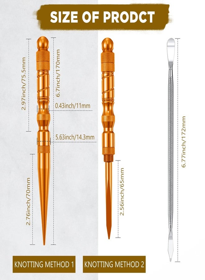 Shimeyao 12 Pcs 2025 Update Paracord FID Knotter Tools Set Stainless Steel Marlinspike Set Stitching Lacing Needles Smoothing Knotter Tools for Marlinspike Paracord Leather Other Cords(Orange) - Image 2