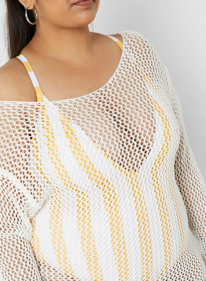 Forever 21 Plus Plus Size Crochet-Knit Swim Cover-Up Dress
