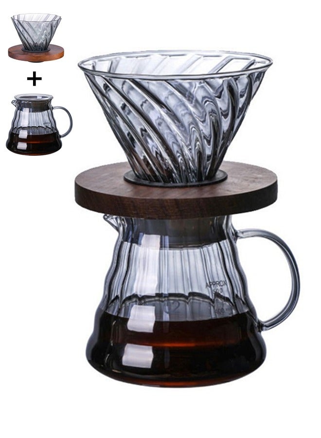 HOMESTAR V60 Coffee Maker Drip Set Of 3 With Filter Clear 600 Ml - Image 1