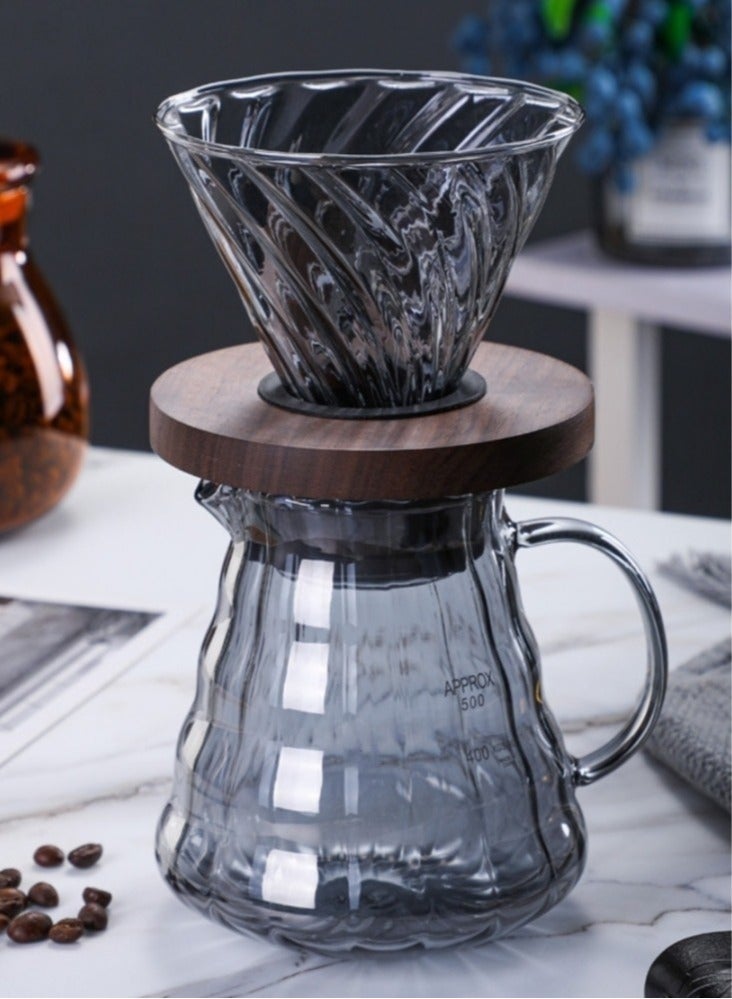 HOMESTAR V60 Coffee Maker Drip Set Of 3 With Filter Clear 600 Ml - Image 2