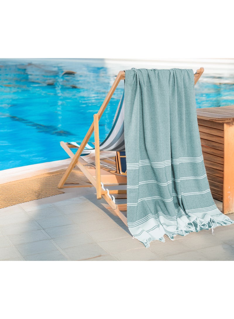 كلاود سكيب لينين طقم مناشف حمام تركية مكون من قطعتين، مقاس 39 × 71 بوصة، منشفة حمام كبيرة الحجم وخفيفة الوزن مصنوعة من القطن بنسبة 100%، لون أسود داكن - Image 1