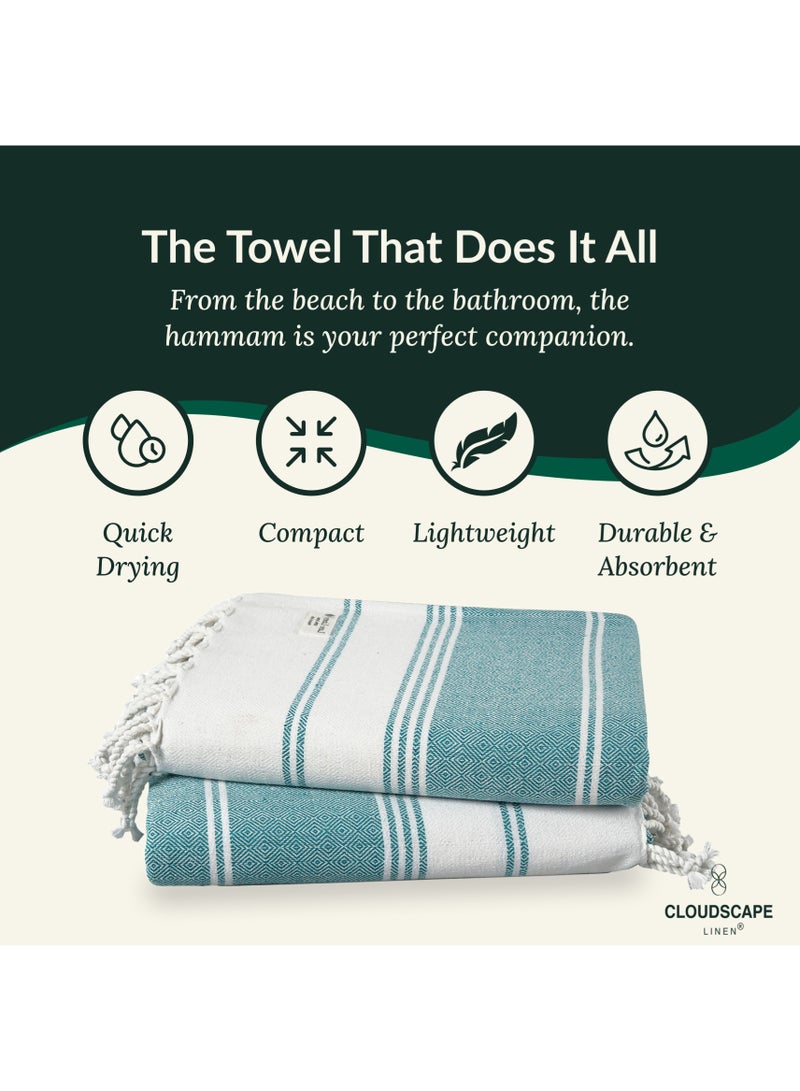 كلاود سكيب لينين طقم مناشف حمام تركية مكون من قطعتين، مقاس 39 × 71 بوصة، منشفة حمام كبيرة الحجم وخفيفة الوزن مصنوعة من القطن بنسبة 100%، لون أسود داكن - Image 3