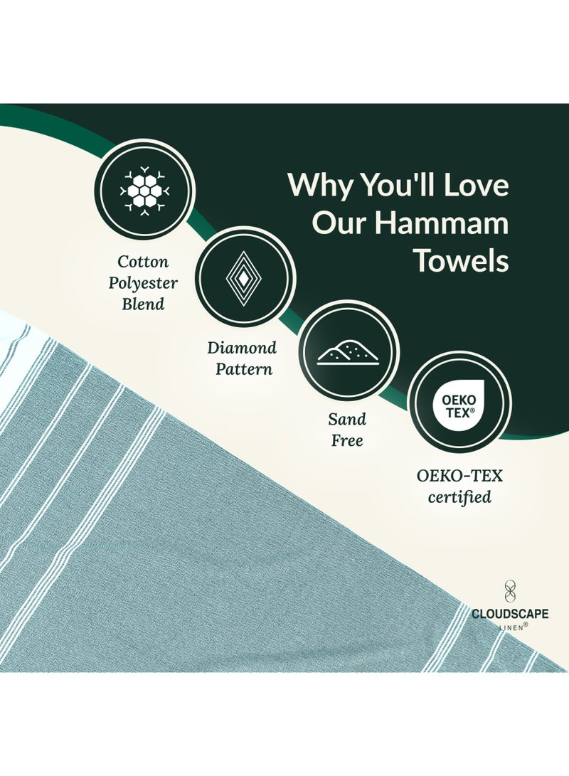 كلاود سكيب لينين طقم مناشف حمام تركية مكون من قطعتين، مقاس 39 × 71 بوصة، منشفة حمام كبيرة الحجم وخفيفة الوزن مصنوعة من القطن بنسبة 100%، لون أسود داكن - Image 4