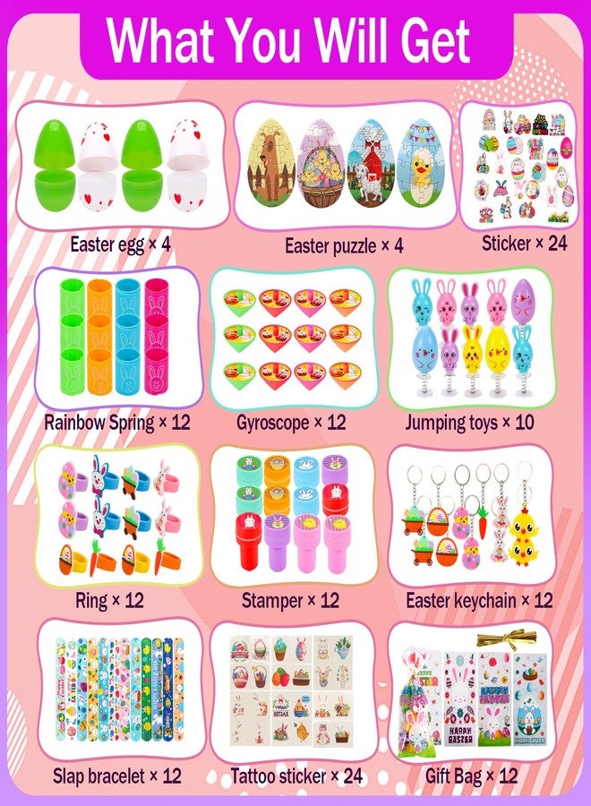 Atonofun 146 PCS Easter Party Favor Toys With Colorful Plastic Eggs, Assorted Toy for Easter Egg Hunt Event, Easter Basket Stuffers, Easter Egg Fillers, Bulk Small Toy, Birthday Gifts for Boys Girls - Image 2