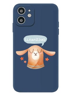 Theodor Protective Slim Fit Case Liquid Silicone Cover with Full Body Protection Anti-Scratch Shockproof Case For iPhone 12 Blue  - Llamazing lama  - Image 1