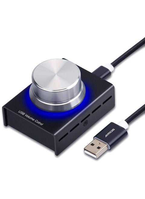 USB Volume Control, AIMOS Lnline Volume Knob Lossless Audio Computer with 6.57ft USB Cable Mute Volume Control and PC Speakers Switch Control Module for XP, MAC, Vista, Win 7, 8, 10, Android Etc