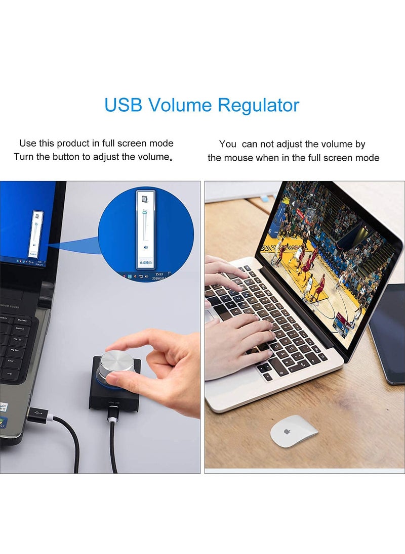 USB Volume Control, AIMOS Lnline Volume Knob Lossless Audio Computer with 6.57ft USB Cable Mute Volume Control and PC Speakers Switch Control Module for XP, MAC, Vista, Win 7, 8, 10, Android Etc
