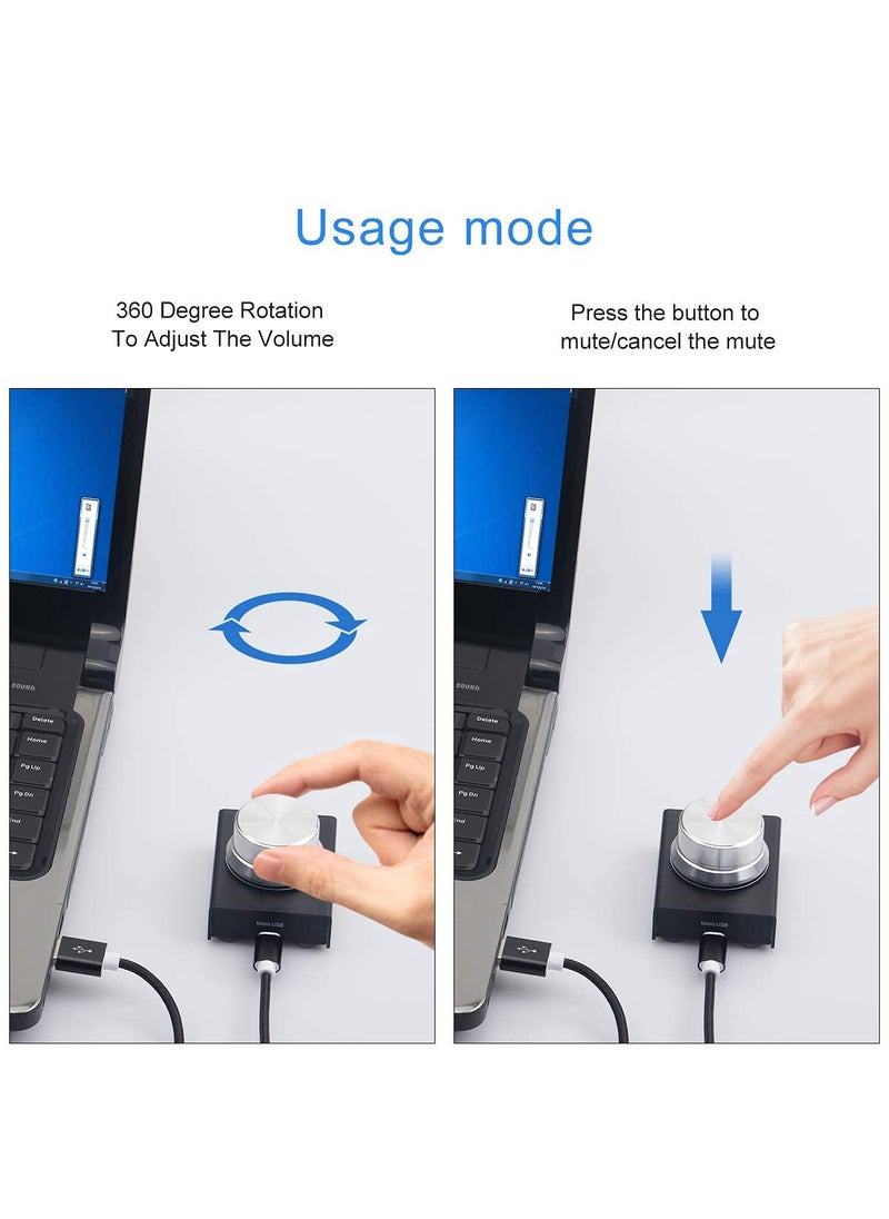 USB Volume Control, AIMOS Lnline Volume Knob Lossless Audio Computer with 6.57ft USB Cable Mute Volume Control and PC Speakers Switch Control Module for XP, MAC, Vista, Win 7, 8, 10, Android Etc