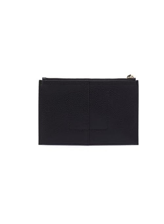 HOBO Vida Leather Wristlet or Clutch with Zipper Closure, Interior Credit Card Organizer, Minimalist Design - Fits in Purse, Black/Biscuit - Image 5