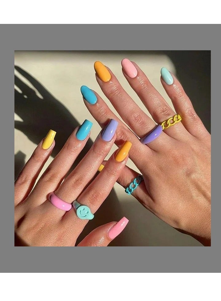 Salon Acrylic Reusable False Nails Set Double Tape and Glue Included - Image 1